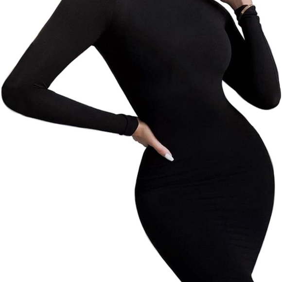 Black bodysuit, turtleneck, NWT, size M - Picture 2 of 2